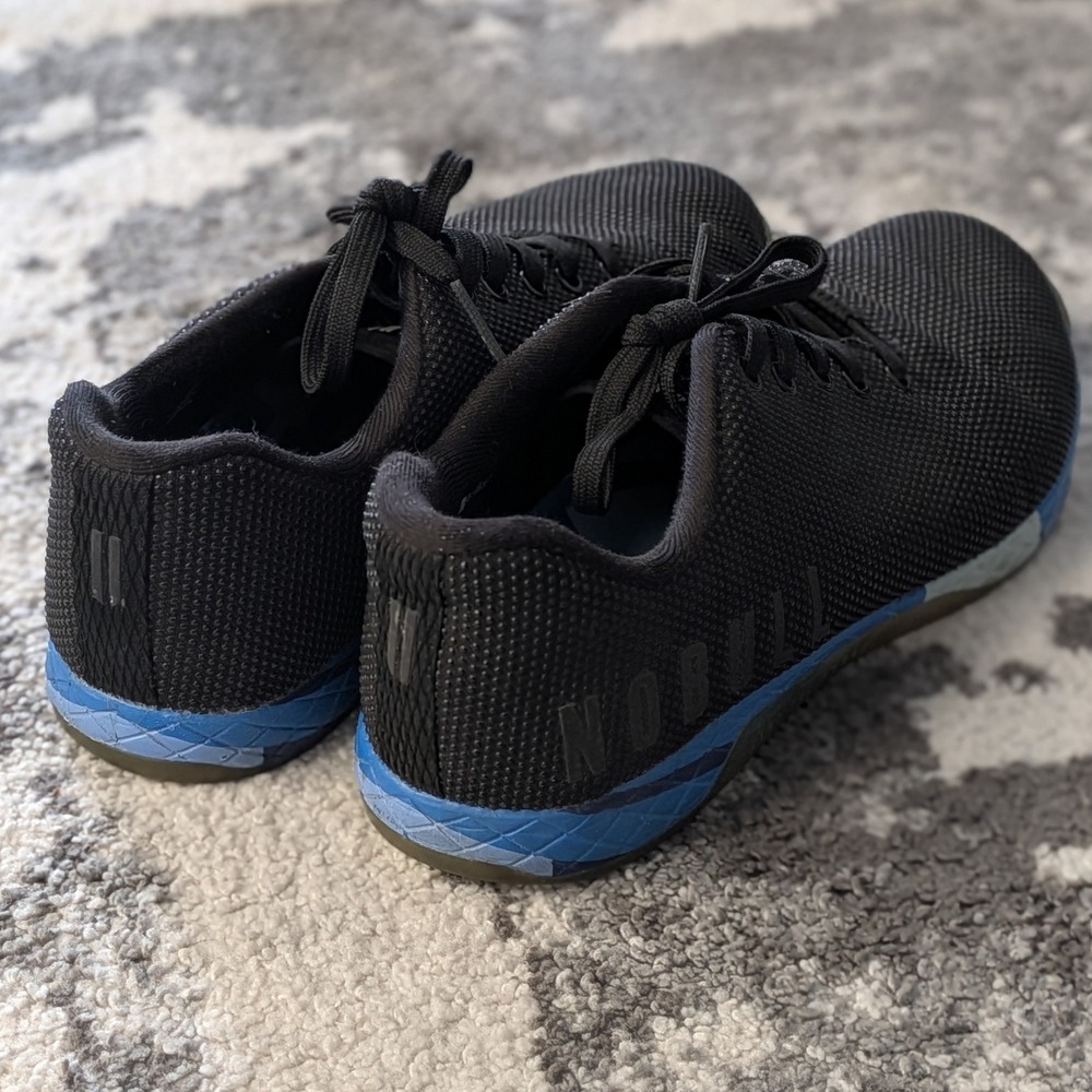 NOBULL SuperFabric Trainer Black Blue Gum Sole Unisex Training‎ Shoes - Picture 2 of 5